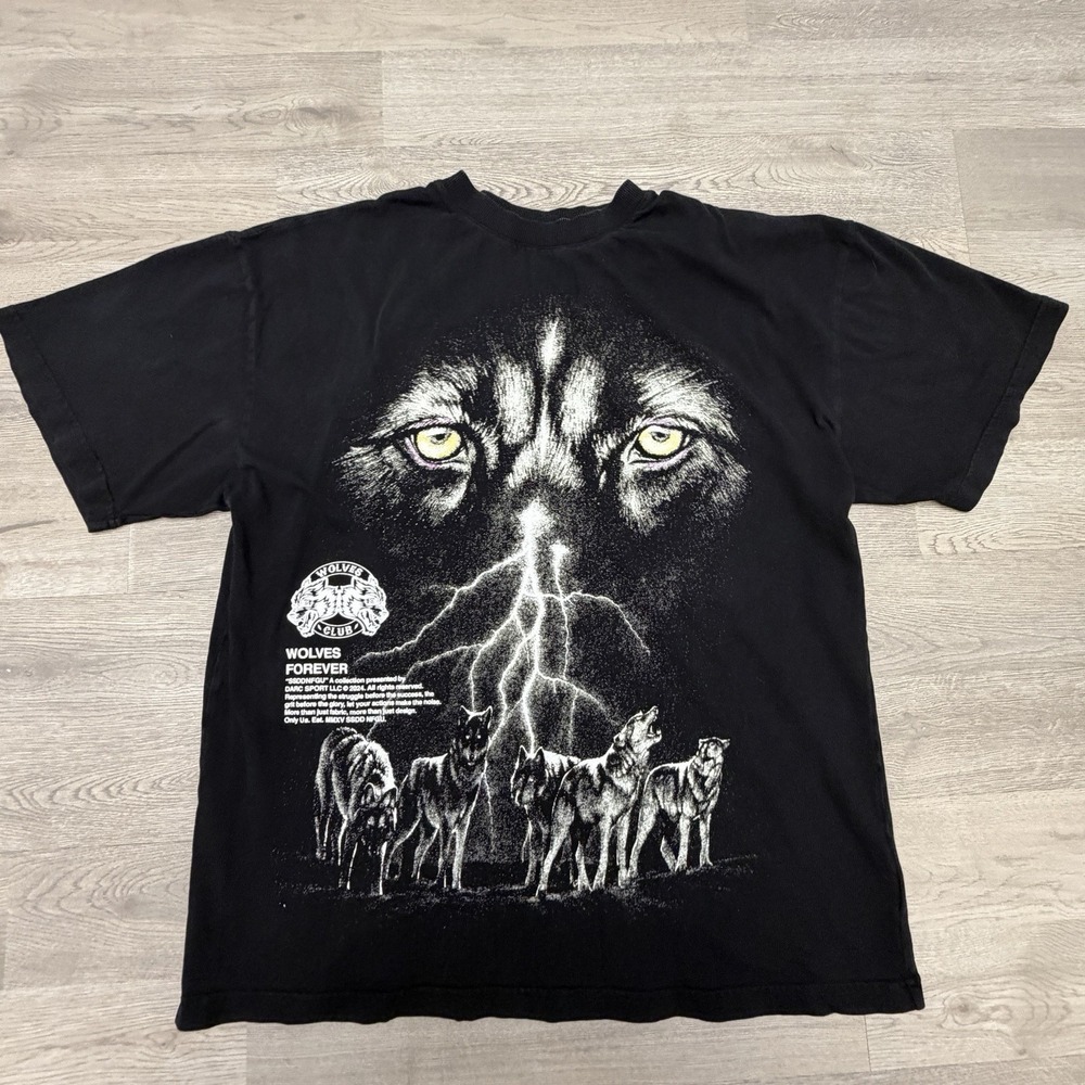 Darc Sport Wolves Forever Lightning Wolf Shirt Tshirt Large M Black Limited